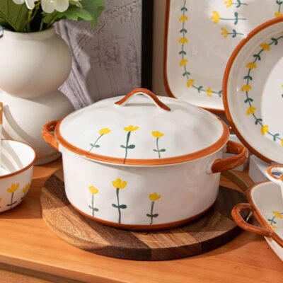 High-temperature resistant ceramic dinnerware sets for home use