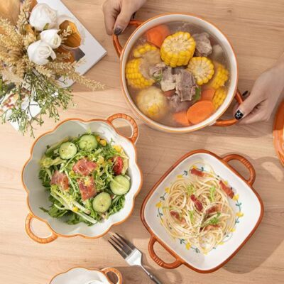 High-temperature resistant ceramic dinnerware sets for home use
