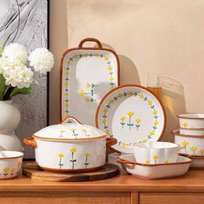 High-temperature resistant ceramic dinnerware sets for home use