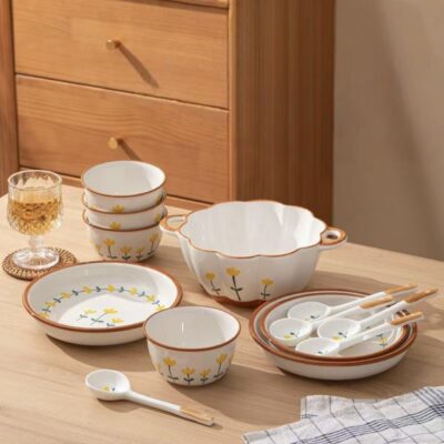 High-temperature resistant ceramic dinnerware sets for home use