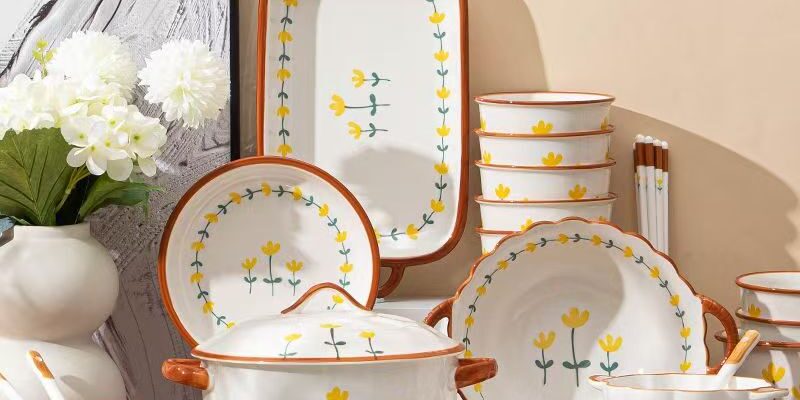 High-temperature resistant ceramic dinnerware sets for home use