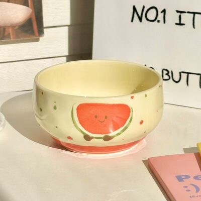High aesthetic fruit pattern ceramic bowls dinnerware set