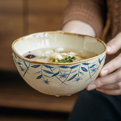 Vintage Japanese irregular ceramic bowls dinnerware