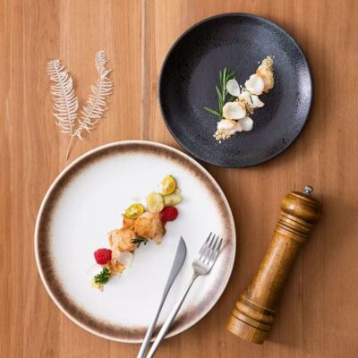 Premium Japanese western salad ceramic plates dinnerware set