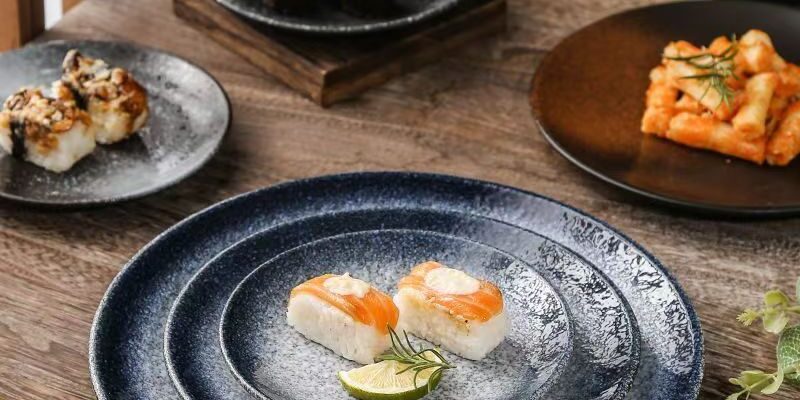 Premium Japanese western salad ceramic plates dinnerware set
