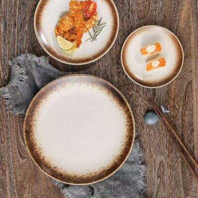 Premium Japanese western salad ceramic plates dinnerware set