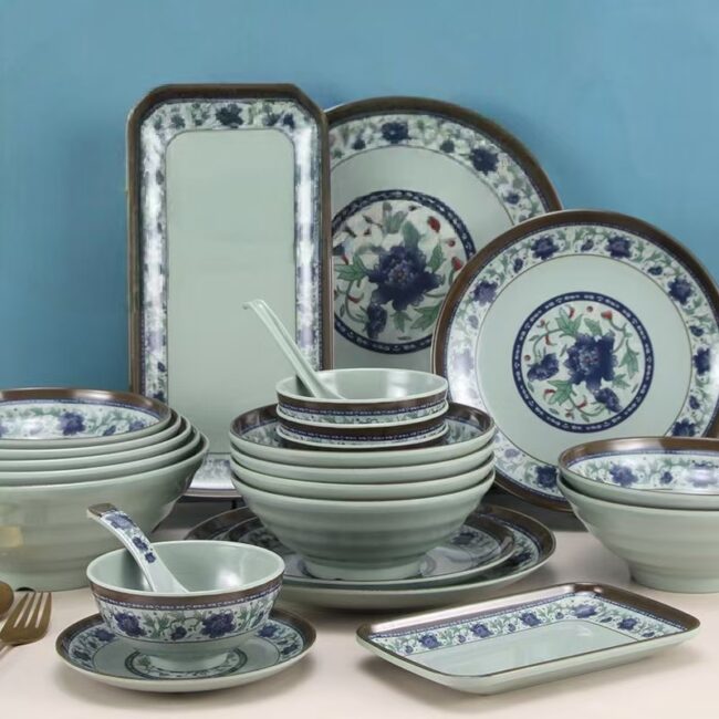 Restaurant melamine dinnerware sets for hotels and catering