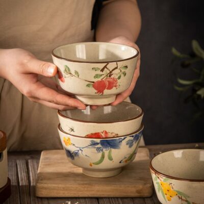 Vintage luxury underglaze ceramic bowls dinnerware set