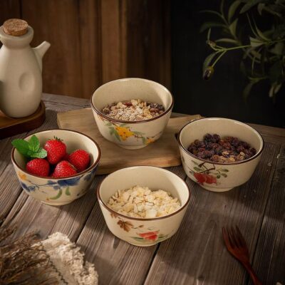 Vintage luxury underglaze ceramic bowls dinnerware set