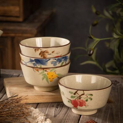 Vintage luxury underglaze ceramic bowls dinnerware set