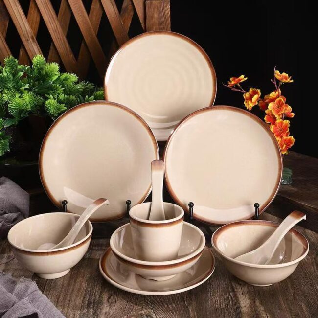 Vintage melamine dinnerware sets for home and restaurant