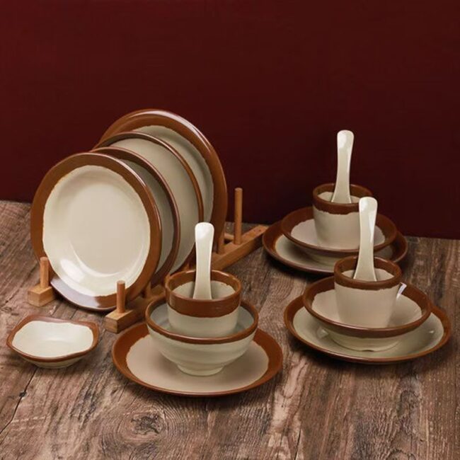 Restaurant vintage melamine dinnerware sets collection