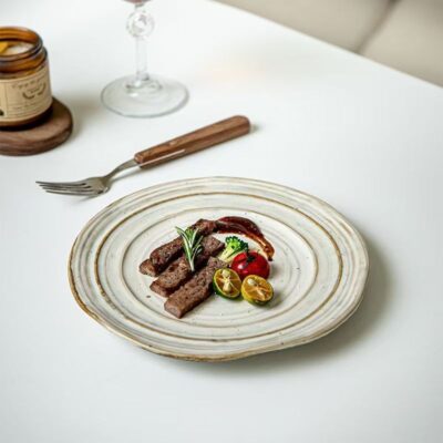 Vintage restaurant western steak dessert ceramic plates dinnerware
