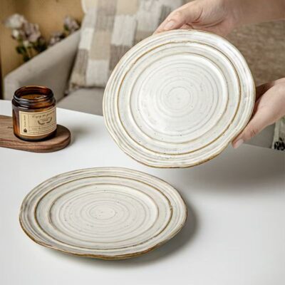 Vintage restaurant western steak dessert ceramic plates dinnerware