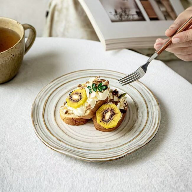 Vintage restaurant western steak dessert ceramic plates dinnerware